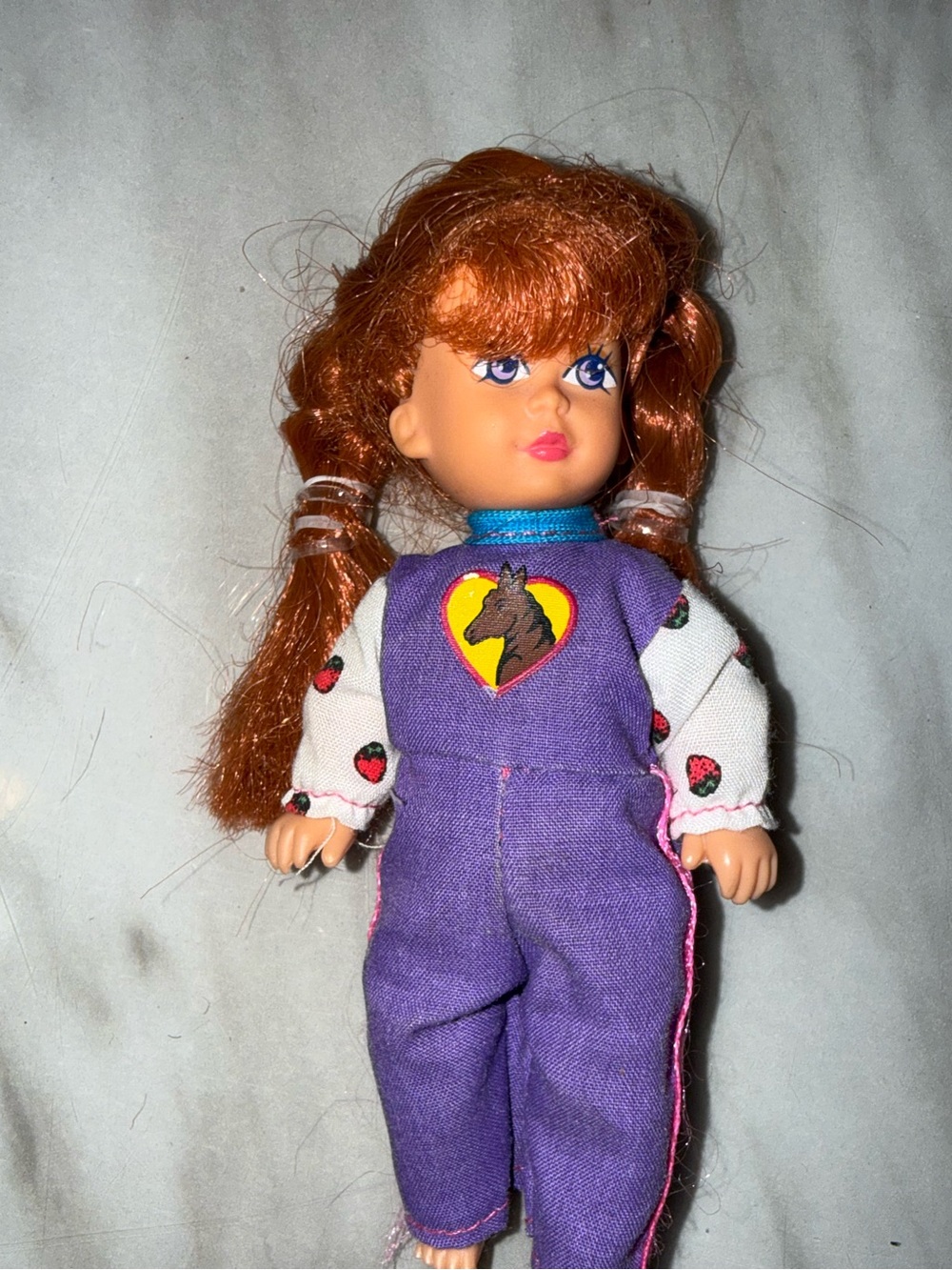 Kid Kore red hair doll vintage horse overalls doll